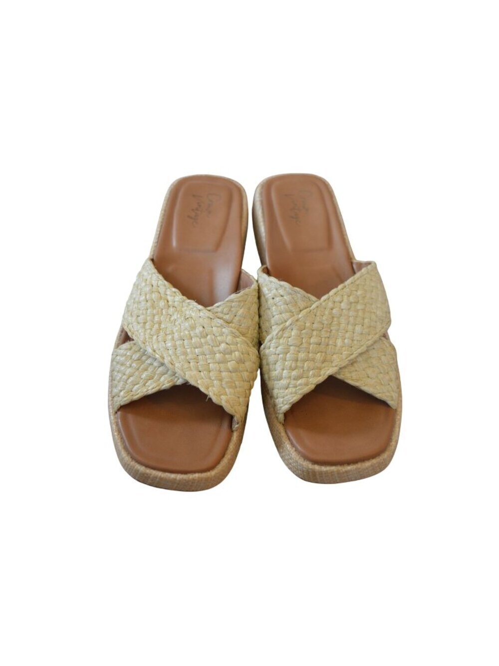 Crown Vintage Luna Woven Slide Sandals Women's Size 9.5 Bohemian Coastal Summer
